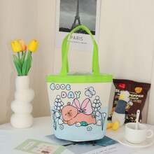 1pc Cute Cartoon Color-Blocking Handbag, Adorable Large Capacity Commuter Tote Bag, Soft And Healing Style! Foldable Portable Shopping Bag, Versatile Cute And Durable Tote Bag - Multiple Styles - View 19