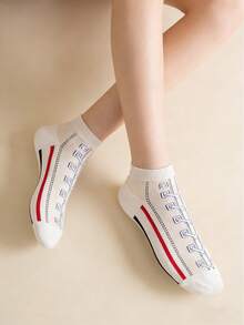 5 đôi tất cổ chân mỏng bằng vải canvas thoáng khí, kiểu dáng thường ngày, sáng tạo và ngộ nghĩnh, giao hàng ngẫu nhiên. - Nhiều màu - Xem 5