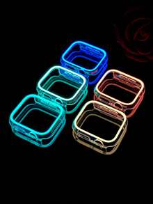 5pcs Luminous Watch Case, Compatible With Apple Watch Cases 40mm, 41mm, 42mm, 44mm, 45mm, 46mm, And 49mm. Stylish, Sporty, Shockproof, And Features Nighttime Visibility. Made Of Hard PC Material, Compatible With Apple Watch Ultra/11/10/9/8/7/6/5/4/SE Men's And Women's Watch Cases. Absorbs Sunlight Or Artificial Light And Emits Light At Night, Making It A Dual-Use Case For Day And Night. - 5 Colors Of Glow-in-the-dark Case - View 18