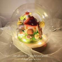 Transparent Glass Dome With Wooden Base, Decorative Display Case, Round Clear Glass Dome For Floral Preservation, DIY Glass Dome, Suitable For Home And Office Decor, Ideal For Halloween And Christmas Decoration - Multicolor - View 6