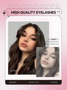 GROINNEYA 12 Pairs Fluffy Curly False Eyelashes Set, Soft Cat Eye Lashes, Thick & Voluminous DIY Segmented Fake Lashes, Large Capacity Individual Lashes, With Lash Glue & Tweezers, 8-16mm Mixed Length Cluster Lashes, Delicate & Reusable, Easy To Create Professional Lash Look At Home - Black - View 4