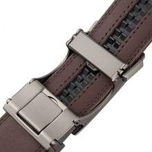 3.5cm Luxury Designer Automatic Buckle Genuine Leather Belt For Men, Blue & Black - R394 - View 11