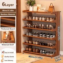 A 4-Layer / 5-Layer / 6-Layer Shoe Rack Is Easy To Assemble. It Is An Independent Shoe Rack At The Door, Suitable For Dormitories, Apartments And Doorsteps. It Is An Entrance Passage Organization, Shoe Storage And Space-Saving Furniture Shoe Rack - 6-tier Shoe Rack - View 1