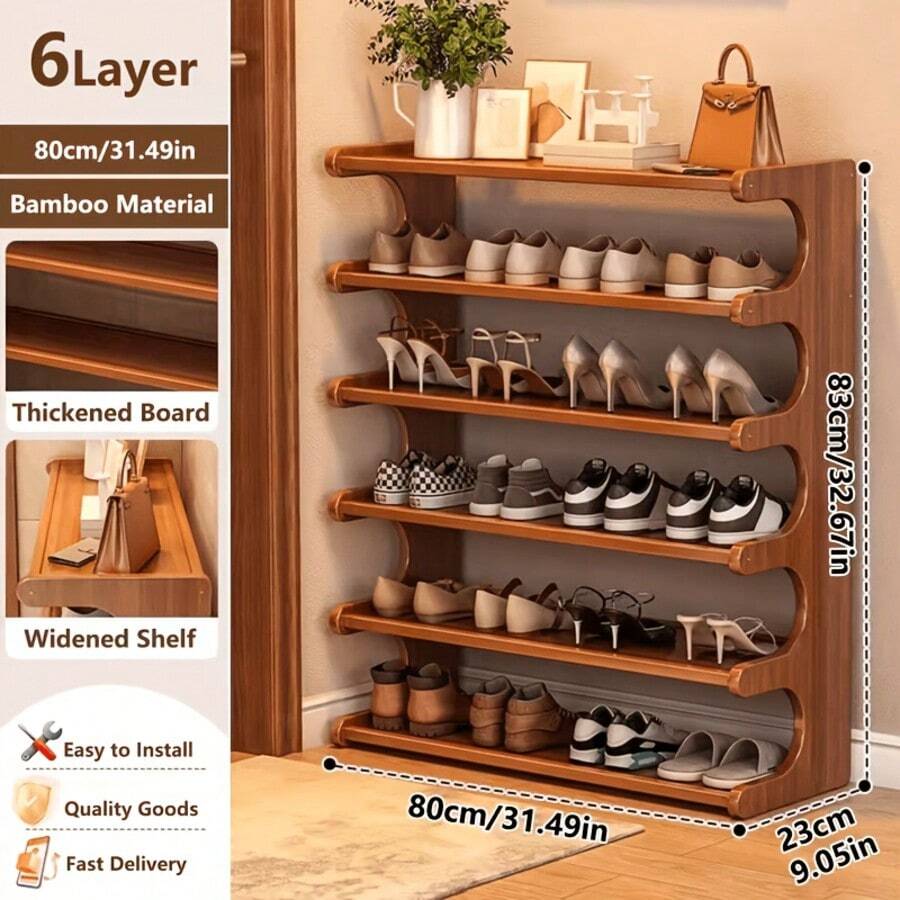 A 4-Layer / 5-Layer / 6-Layer Shoe Rack Is Easy To Assemble. It Is An Independent Shoe Rack At The Door, Suitable For Dormitories, Apartments And Doorsteps. It Is An Entrance Passage Organization, Shoe Storage And Space-Saving Furniture Shoe Rack - 6-tier Shoe Rack - View 1