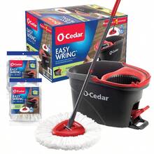 Easywring Microfiber Spin Mop Bucket Floor Cleaning System With 2 Refills - Xanh đậm - Xem 2