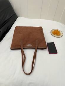 Túi xách cỡ lớn phong cách retro dành cho nữ, túi đeo vai thời trang cao cấp đa năng tiện dụng cho công sở. - màu nâu - Xem 3