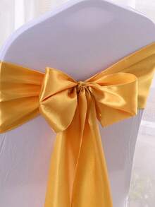 1pc Satin Ribbon Sash, Wedding Party Chair Back Decoration, Bow Tie Chair Strap - 1PC - View 13