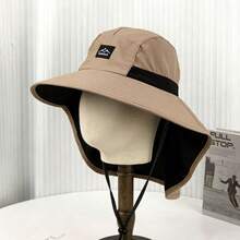 1pc New Sun Hat, Unisex Summer UV Protection Wide Brim Bucket Hat, Sunshade Scarf Cap - Multicolor - View 12