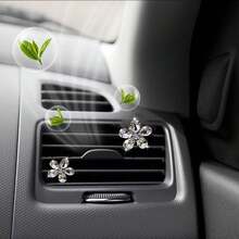 5 piezas Adorno de salida de aire del coche flor de cristal diseño - Blanco - Ver 7
