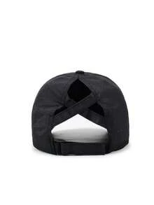 夏季新款交叉网眼马尾辫棒球帽，女士款，轻便休闲，速干透气，爱心印花遮阳帽 - A - 查看 5