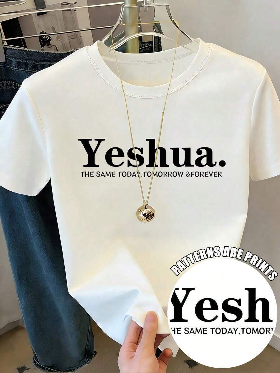 Camiseta de manga corta estampada para mujer. Perfecto para citas, desplazamientos diarios y salidas informales. Diseño clásico minimalista de cuello redondo, fácil de combinar y se adapta a todo tipo de cuerpos. - Blanco - Ver 1
