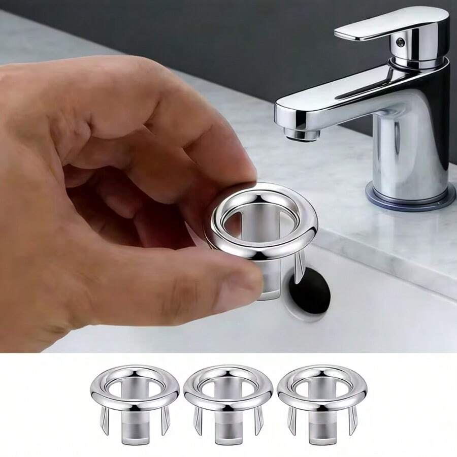 Cubierta decorativa de plástico para el rebosadero del fregadero, apta para fregaderos de cocina y baño, cubierta decorativa para el desagüe de la bañera, tapón de desagüe de rebosadero redondo, accesorio universal