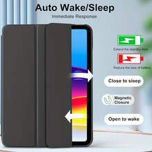 2026款第11代折叠平板电脑保护套,适用于第8代10.2英寸、第9代10.2英寸、第10代Galaxy Tab S10 Lite、Galaxy Tab A11/S11 11英寸(2025款)/S10 Lite 10.9英寸/A9/A8/A7 Lite/A9 PLUS,支持智能休眠/唤醒功能,防震,经典商务黑 - 黑色 - 查看 5