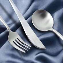 Juego de Cubiertos de Acero Inoxidable 40 Piezas Cuchara Cuchillo Ideal para Reuniones Familiares y Uso Diario Aptos para Lavavajillas - Plateado - Ver 11