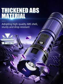 3/2/1pc High-Brightness Long-Battery Life Long-Range Flashlight, Telescopic Zoom, Digital Display, Type-C Charging, Suitable For Hiking, Camping, Mountaineering And Other Outdoor Scenarios - Multicolor - View 2