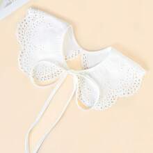 1pc Women's White Peter Pan Collar Ruffle Decor Fashion Shawl Collar, Suitable For Daily Wear,Festival,Travel,Disco,Graduation Outfit - A-white - View 6