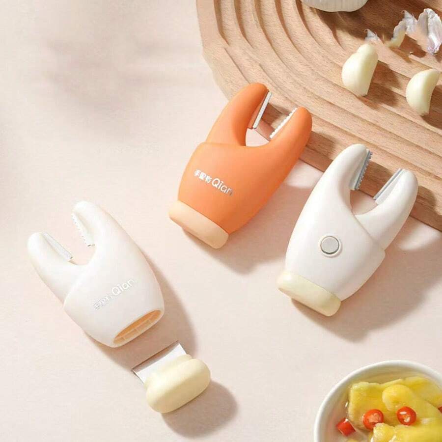 1pc 2-In-1 Crab Claw Garlic Peeler & Ginger Scraper, Magnetic Garlic Separator With Handle Garlic Peeling Tool - MultiWarna - View 1