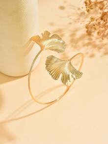 1 chiếc vòng tay thời trang tối giản hình lá bạch quả dành cho nữ, trang sức hình lá cây phù hợp để đeo hàng ngày, dự tiệc, du lịch. - Vàng - Xem 2