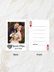 Personalized Wedding Poker Cards,Custom Photo & Text, Personalized Initials & Date Poker Deck With 14 Styles,Perfect For Bridal Party Gifts & Table Decor,Wedding Favors & Table Games,Calendar/Monogram/Photo Styles, Perfect For Wedding Souvenirs - Multicolor - View 18