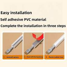 1pc 1/3/5M White Self-Adhesive Cable Concealer, Suitable For Installation On Desktops, Walls And Floors, Prevent Exposed Wires From Causing Tripping Hazards, Hide Soft Cable Channels, Decorative Wire Protector - B - View 11