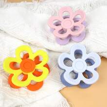 Baby Silicone Flower Teething Toy, Unisex Teether For Newborn & Infant, Rotatable Double-Sided Flower Design, Easy To Grip, Great Gift - 彩色 - 查看 5
