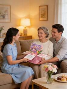 3D Pop-Up Mother's Day Card,Happy Mother's Day Flower Pop-Up Card For Mom,Wife,Grandmother,Any Mother Figure In Your Life - Multicolor - View 10