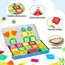 Mini Magnetic Building Blocks Toy, Letter Learning & Numeric Addition/Subtraction, Portable Construction - Math Toy, Suitable For Children's Day/Birthday Gifts - Multicolor - View 5