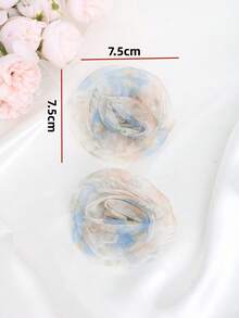 2个可拆卸DIY鞋饰，装饰性玫瑰花形鞋夹，蓝色、粉色、多种颜色可选，时尚优雅，适用于高跟鞋、平底鞋、凉鞋、拖鞋、浅口鞋，适合约会、派对、旅行等场合。 - 藍色 - 查看 6
