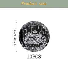 Bộ đồ dùng ăn uống dùng một lần Black Diamond cho sinh nhật, đĩa tiệc 7/9 inch, đĩa giấy, cốc, khăn ăn dùng một lần, thích hợp cho các dịp lễ, đám cưới, lễ đính hôn, sinh nhật, tiệc tùng, lễ kỷ niệm. - Nhiều màu - Xem 14