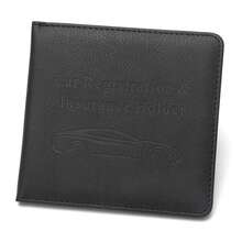1pc Litchi Grain Car Multi-Function Insurance Card Holder, Short PU Leather Vehicle Driving License Holder - One Size Fits All - View 1
