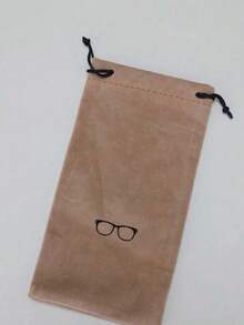 Flocked Colorful Glasses Storage Bag, Drawstring Closure Fashion Portable Glasses Case, Gender Reveal Party, Perfect Gift For Birthday, Wedding, Party, Back To School Random Color - Multicolor 2 - View 8