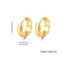 2 piezas Pendientes de aro geométricos chapados en oro de 18K, de moda y versátiles, adecuados como regalo para familiares, amigos y parejas en días festivos, cumpleaños y Eid - Pendientes - Ver 4