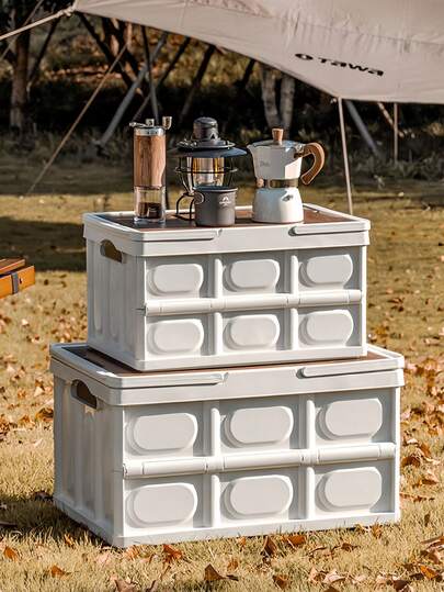 Cesta portátil multiusos para acampar al aire libre y picnic con asas, elegante y estético, estuche plegable para parejas, caja de almacenamiento plegable para el coche, para césped, equipo de camping al aire libre, artículos esenciales para viajes, accesorios de picnic, organizador de cocina, decoración del hogar, almacenamiento de juguetes, muebles esenciales
