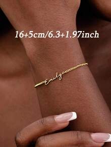 1 chiếc vòng tay thép không gỉ khắc tên cá nhân, vòng tay dây xích kiểu , trang sức khắc tên theo yêu cầu, thích hợp làm quà tặng sinh nhật mẹ, quà tặng Ngày của Mẹ, vòng tay nữ, trang sức nữ, vòng tay khắc tên theo yêu cầu, quà tặng lễ Phục Sinh, quà tặng cá nhân hóa. - Nhiều màu 2 - Xem 4