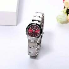 Casio 卡西欧 LTP-1241D 女士复古腕表,红色表盘,不锈钢表带,30米防水,日期显示,石英机芯 - 均碼 - 查看 8