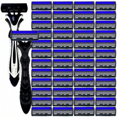 3-Layer Manual Shaver, Featuring Premium Classic Design, Interchangeable Blades, Suitable For Halloween, Easter, Christmas And Personal Disposable Shaver Heads