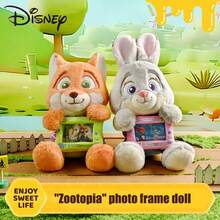 1pc Disney's Zootopia Rabbit Judy Hopps Plush Doll, Fox Photo Frame Figurine, Bedroom Decor, Can Hold Picture, Birthday Party Gift, Sleeping Pillow - Multicolor - View 2