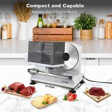 YASHE Meat Slicer Machine For Home, Electric  Food Slicer With Removable 6.7" Stainless Steel Blades, 0-15mm Adjustable Thickness, Easy To Clean, 150W, Ideal For Cold Cuts, Cheese, Bread, Fruit,201 Stainless Steel - 150W Meat Slicer With 1 Blades - View 5