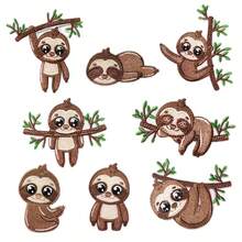 1pc New Sloth Fabric Patch, Cute Animal Embroidery Stamp, Wholesale Clothing Accessories Sticker, Children's Clothing, Jewelry Embroidery Sticker - Sloth Patch - View 1