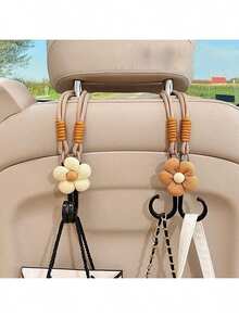 1pc Car Seat Back Hanger Hooks, Dual-Head Hooks For Handbags And Bags, Car Interior Accessory, Convenient Headrest Hanger, Car Decor Attachment - A - View 7