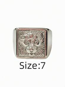 1枚狮头嘻哈复古哥特风个性休闲男士戒指，316不锈钢材质，18K真空镀金，经久耐用，防水防褪色，适合日常通勤、商务场合、街头派对、时尚搭配。 - 獅子頭男士戒指 - 查看 20