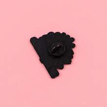 1枚滚动胖猫珐琅胸针 - 可爱徽章，可别在背包和衣服上 - 黑色 - 查看 10