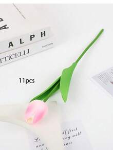 10 piezas Ramo artificial realista de tulipanes rosas, textura realista, adecuado para decoración del hogar, decoración de bodas, fiestas, hoteles, regalos, Día de San Valentín, dormitorio, escritorio, regalos para amigos, Día de la Madre, cumpleaños, ramo de novia, regalos para damas, flores artificiales, plantas artificiales, decoración del hogar, decoración de bodas, accesorios de bodas - Multicolor - Ver 14
