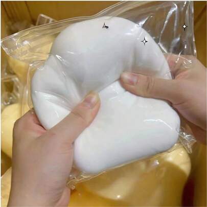 1pc Extra Large Fluffy Cheese Ball, 10cm Jumbo Squishy Toy, Stress Relief Slow Rebound Squeeze Toy, Birthday/Holiday Gift