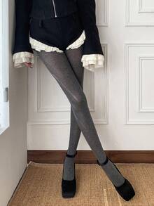 1 chiếc quần tất mỏng, trong suốt, ôm sát, màu xám đậm, kiểu dáng thanh lịch cổ điển, phù hợp mặc hàng ngày, mùa xuân/hè. - Nhiều màu - Xem 8