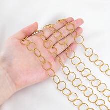 1米不锈钢空心心形圆链，O形纹理星空链，金色，适合DIY项链、手链、珠宝制作 - 不銹鋼鏈條 - 查看 9