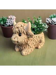 DIY Yak Planter Resin Silicone Mold, Cute Big-Eyed Yak Decor Mold For Candle, Cement, Planter, Reusable And Easy To Demold - Silicone Mold - View 5