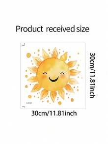 1pc Cartoon Style Colorful Smiling Face Sun Wall Sticker, Suitable For Girls/Children Room Decor - Multicolor - View 7