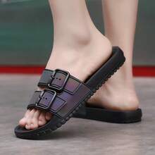 Men's Laser Reflective Slippers, Fashionable , Student, Anti-Slip, Beach, Holiday - Multicolor - View 6