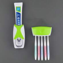 1pc Automatic Toothpaste Dispenser With RT5 And RT2 Slots, Convenient And Hygienic Toothbrush Holder, Suitable For Bathroom, Bathroom Storage And Organization - Multicolor - View 17